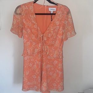Highline Collective Orange (pinkish) Short Floral Romper